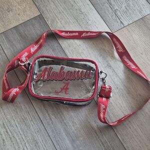 Alabama Clear Crossbody Bag with Red Strap